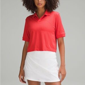 Lululemon Athletica Swiftlu Tech Relaxed Fit Hot Heat Red Glow Polo Shirt size 6